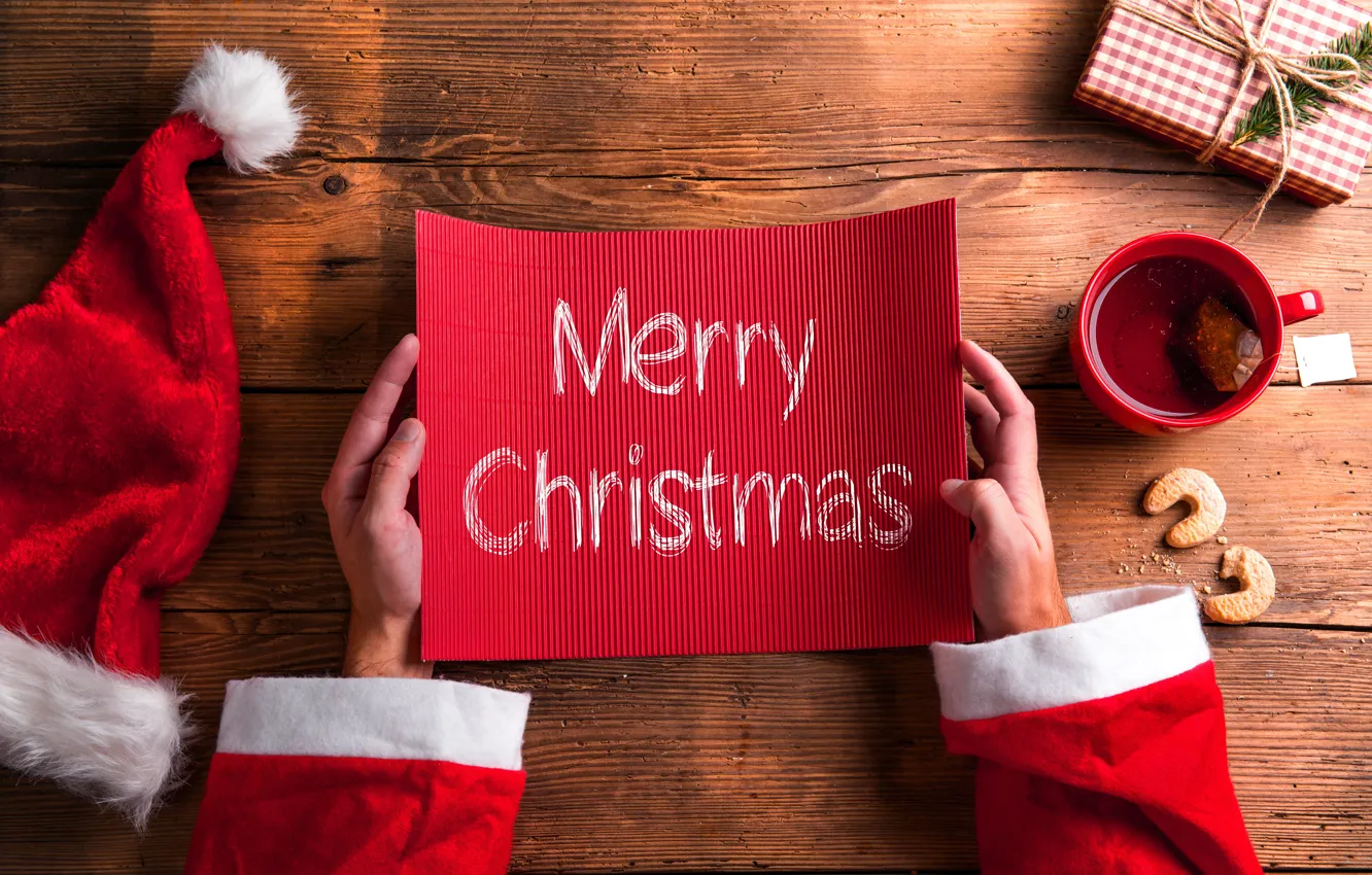 Фото обои Новый Год, Рождество, подарки, Christmas, wood, Merry Christmas, Xmas, decoration