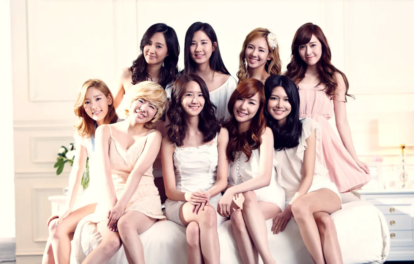 Фото обои Music, Asian, Girls, SNSD, Kpop, Room, Cute, Dress