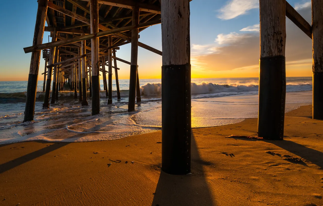 Фото обои california, balboa pier, newport beach