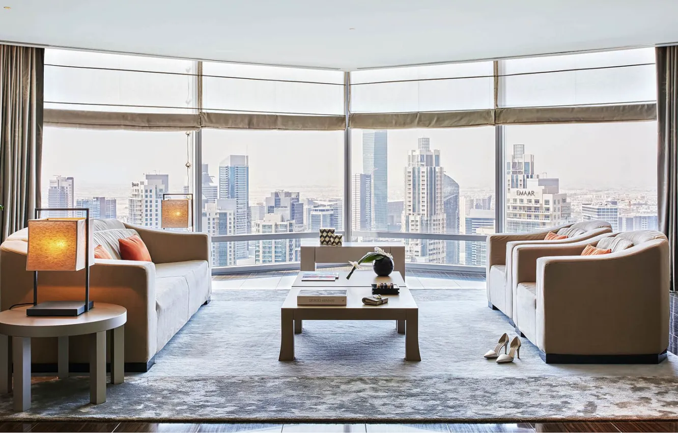 Фото обои интерьер, United Arab Emirates, Dubai, гостиная, Armani Hotel