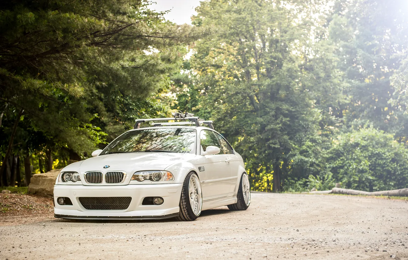 Фото обои белый, бмв, BMW, white, tuning, E46