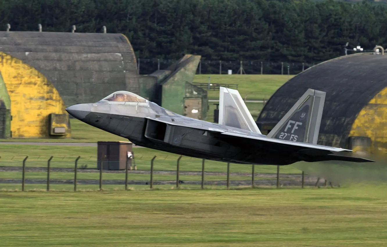 Фото обои F-22, Raptor, малозаметный, Lockheed/Boeing, многоцелевой истребитель пятого поколения