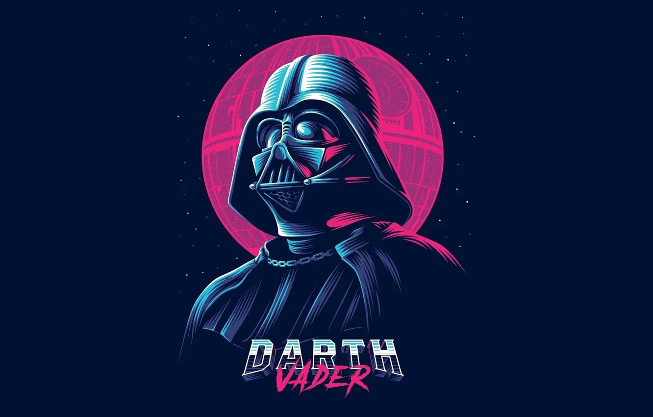 Фото обои Star Wars, Фон, Darth Vader, Дарт Вейдер, Звезда Смерти, Starwars, Death Star, Synthpop