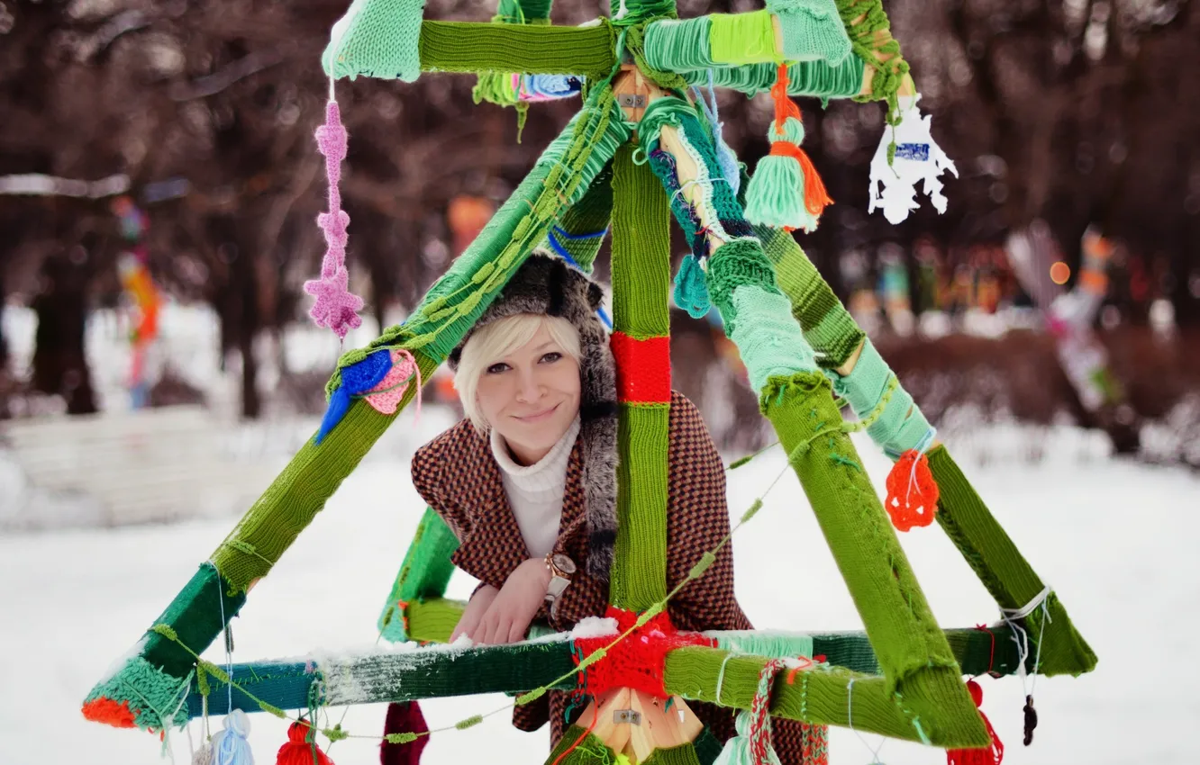 Фото обои зима, девушка, снег, girl, woman, Ольга Вастикова, Olga Vastikova