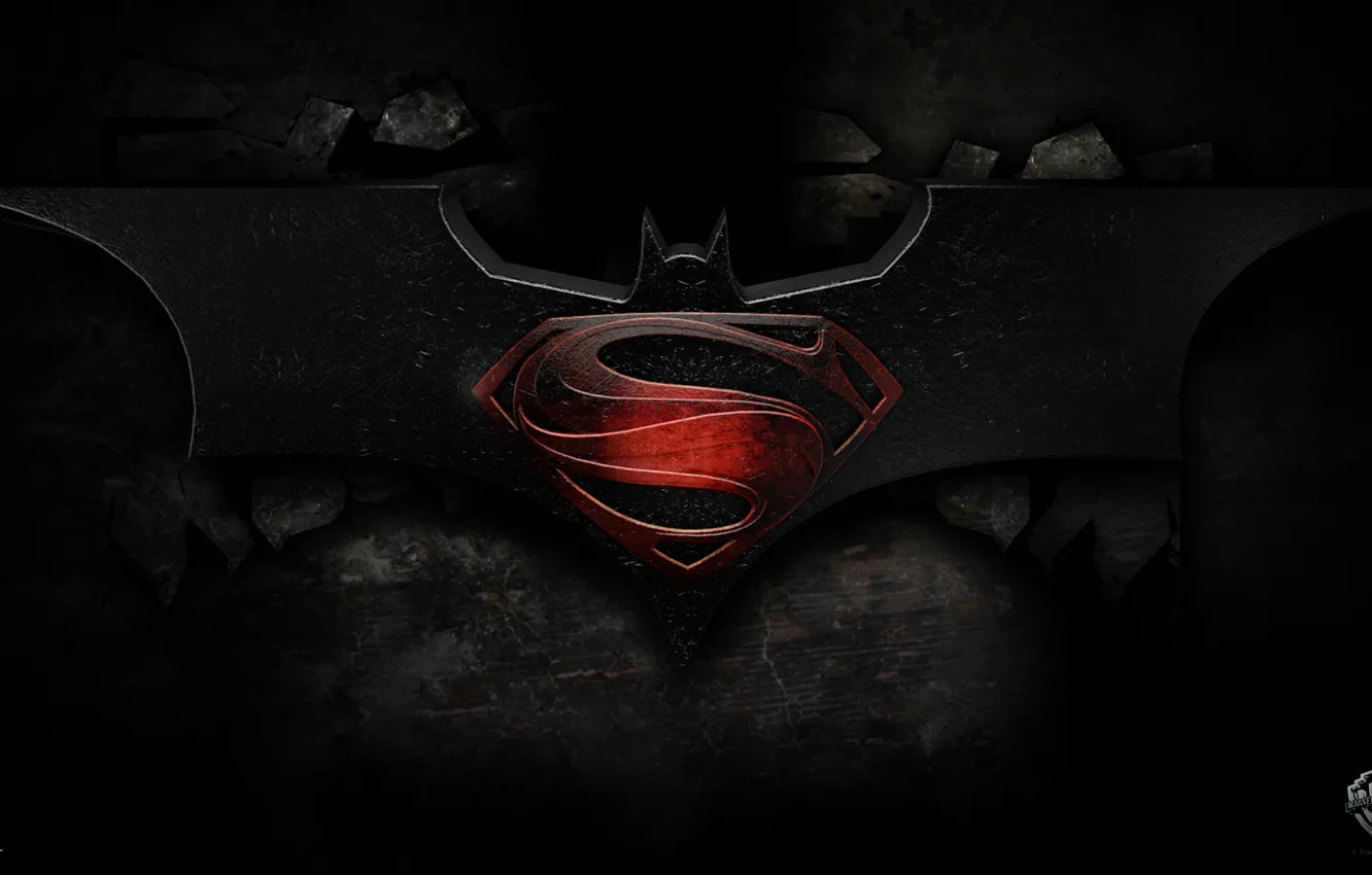 Фото обои logo, Batman, комикс, Superman, DC Comics, Warner Bros, Batman vs. Superman