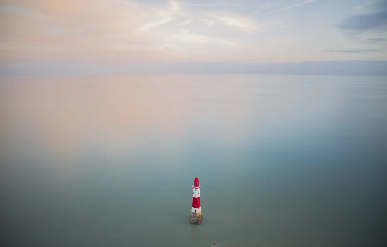Фото обои море, маяк, England, United Kingdom, Beachy Head
