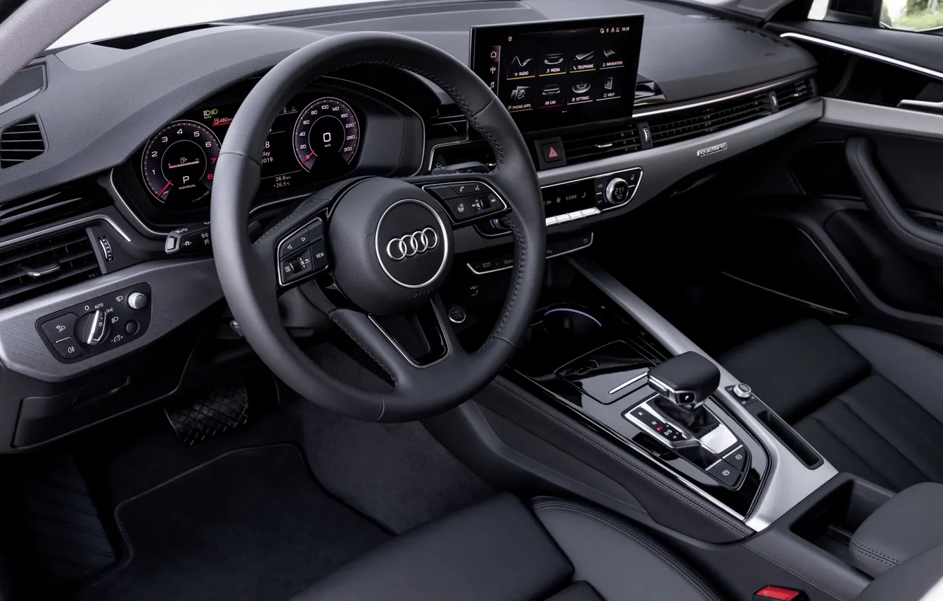 Фото обои Audi, седан, салон, Audi A4, 2019