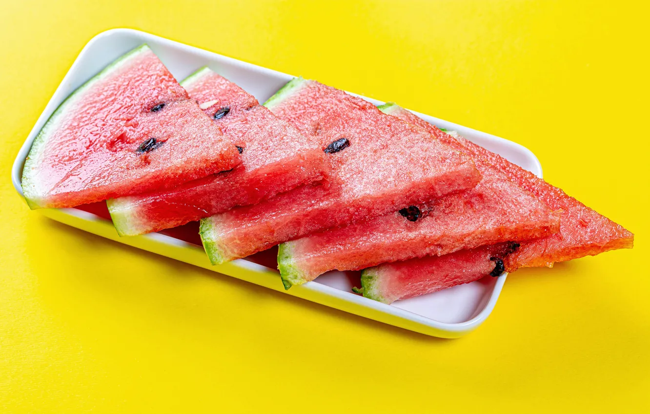 Фото обои арбуз, дольки, watermelons