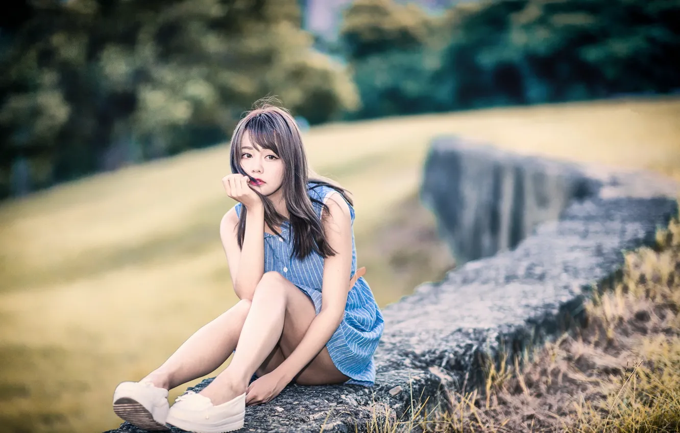 Фото обои взгляд, девушка, портрет