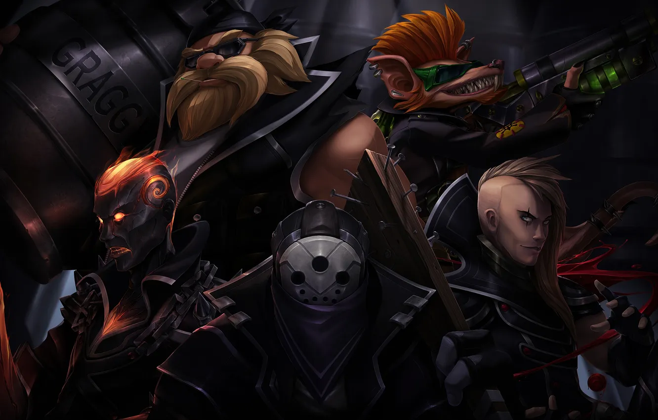 Фото обои League of Legends, brand, LoL, Vladimir, Jax, Gragas, the Burning Vengeance, the Rabble Rouser
