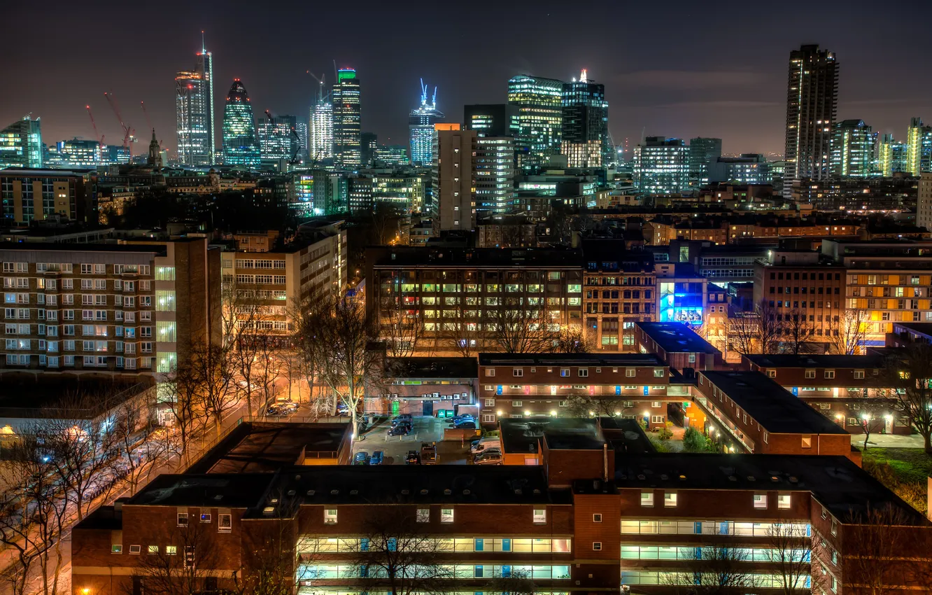 Фото обои ночь, lights, англия, лондон, london, night, england, architecture