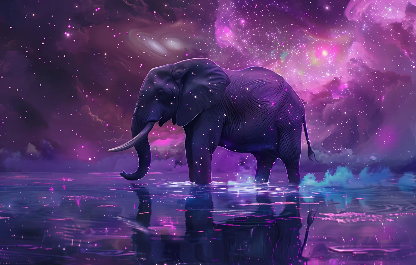 Фото обои fantasy, elephant, Illustration