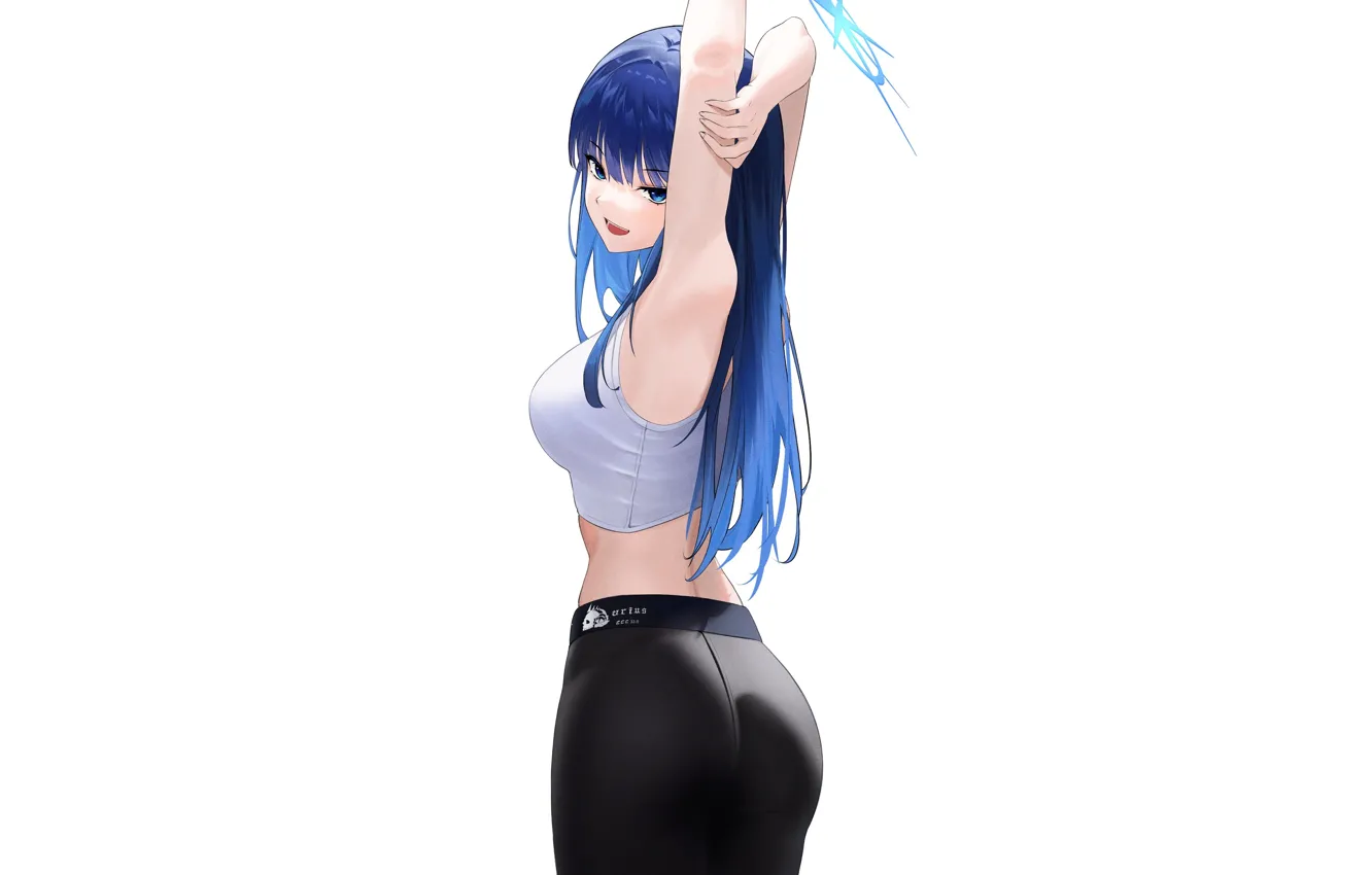 Фото обои girl, white, hot, sexy, anime, babe, tights, armpit