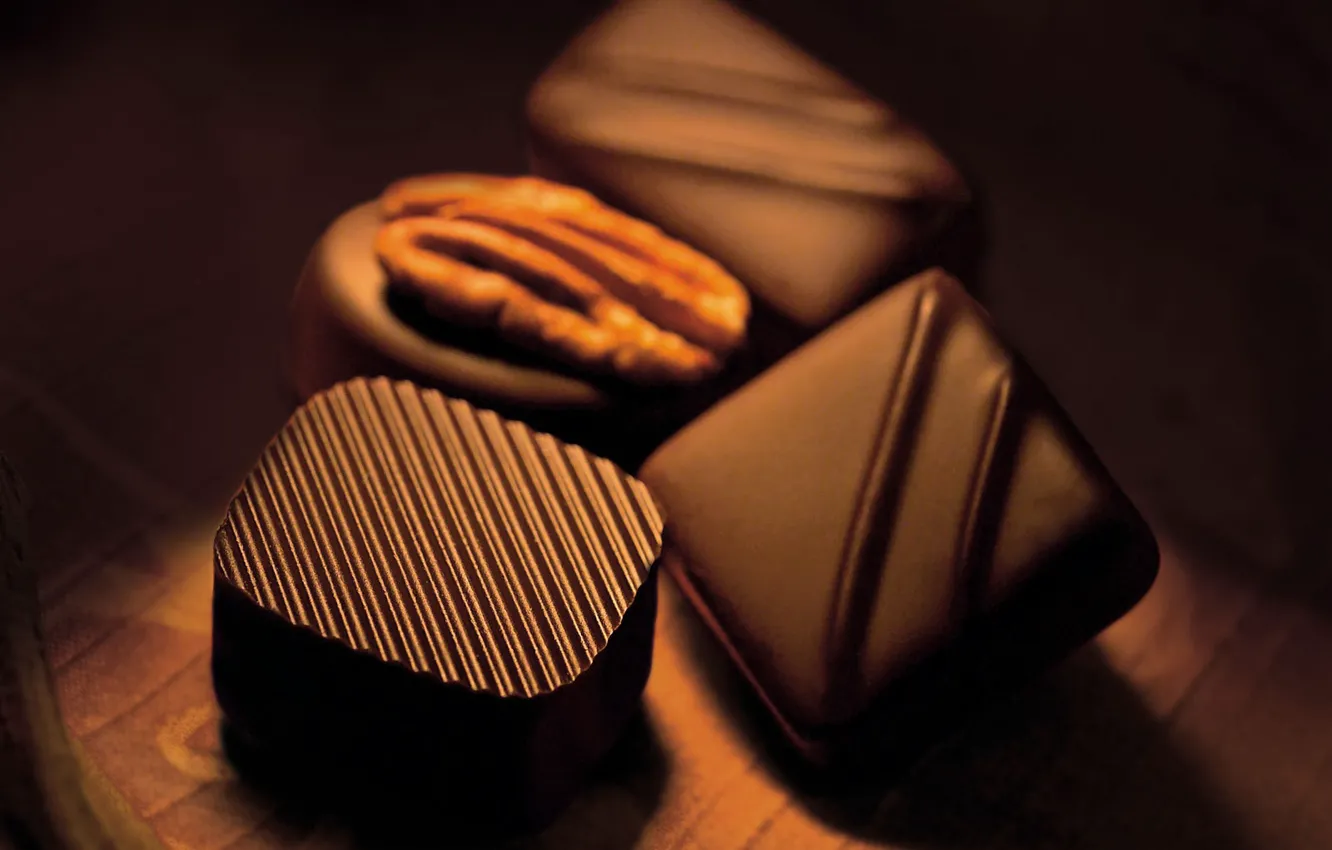 Фото обои Шоколад, Конфеты, Темный