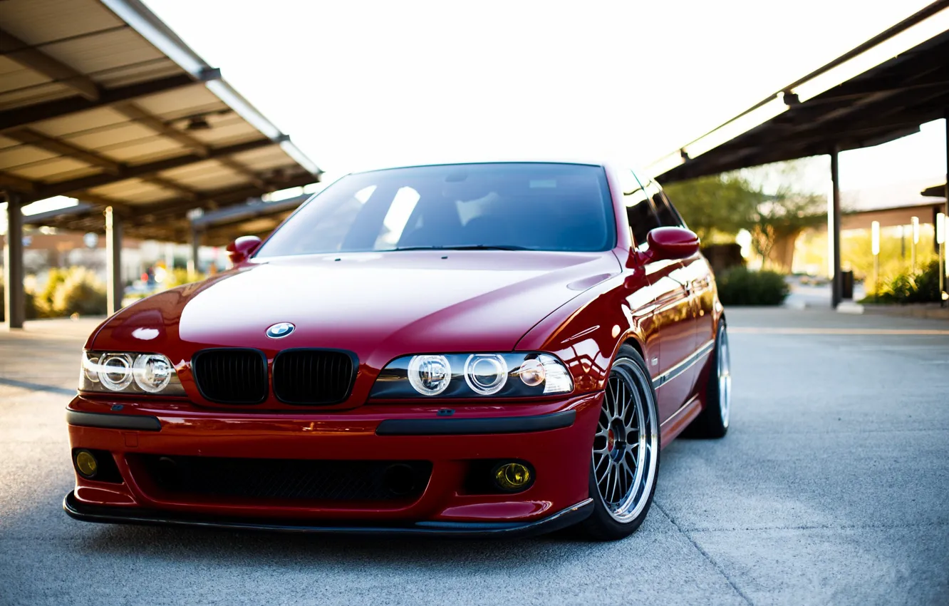 Фото обои BMW, E39, M5, Dark red