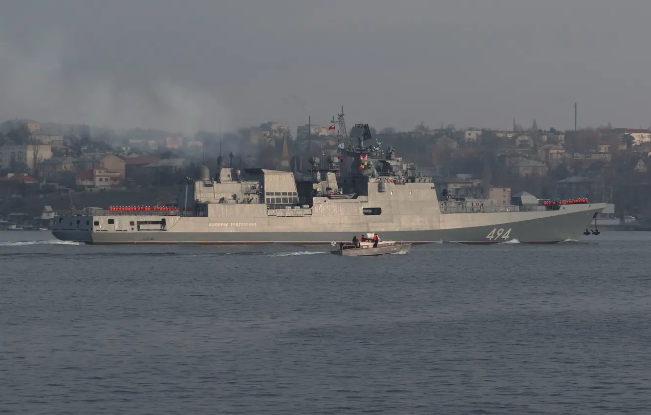 Фото обои корабль, фрегат, сторожевой, Адмирал Григорович, проект 11356