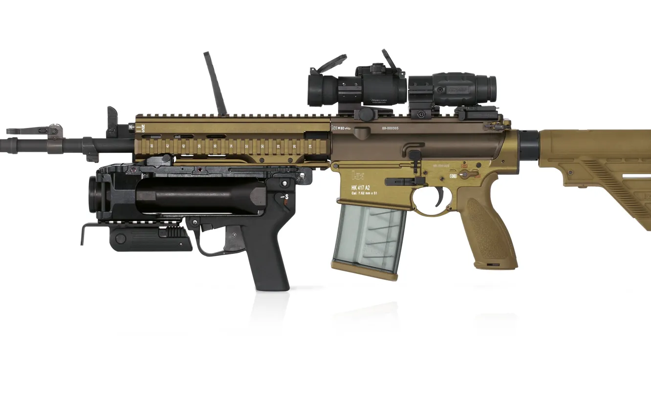 Фото обои gun, weapon, rifle, Heckler &amp; Koch, 7.62 mm x 51, personalized, military use, charger transparent