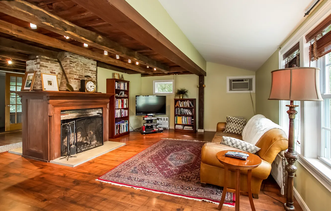 Фото обои living room, interior, fireplace, design. home