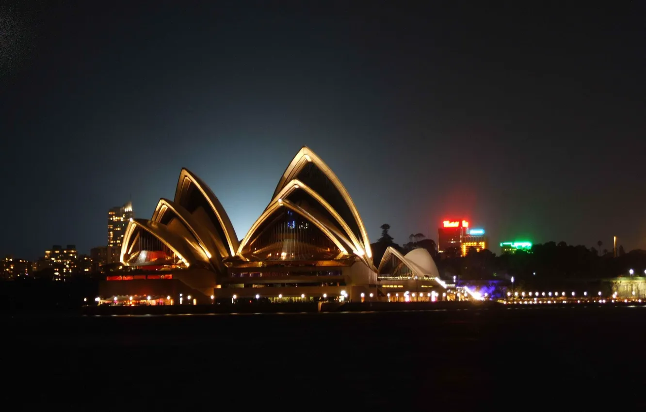 Фото обои ночь, Австралия, Опера