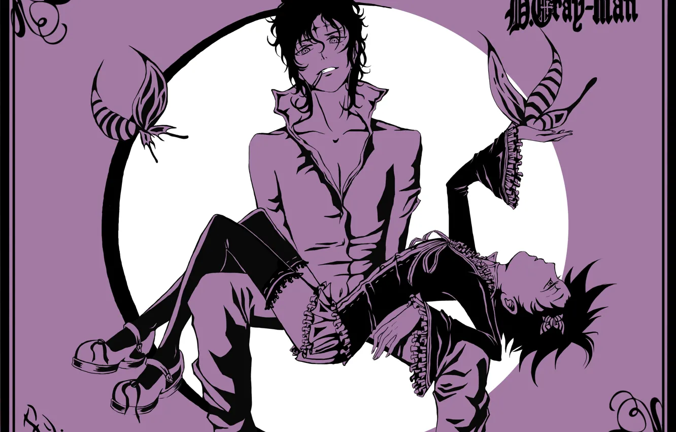 Фото обои аниме, арт, девочка, парень, d.gray-man