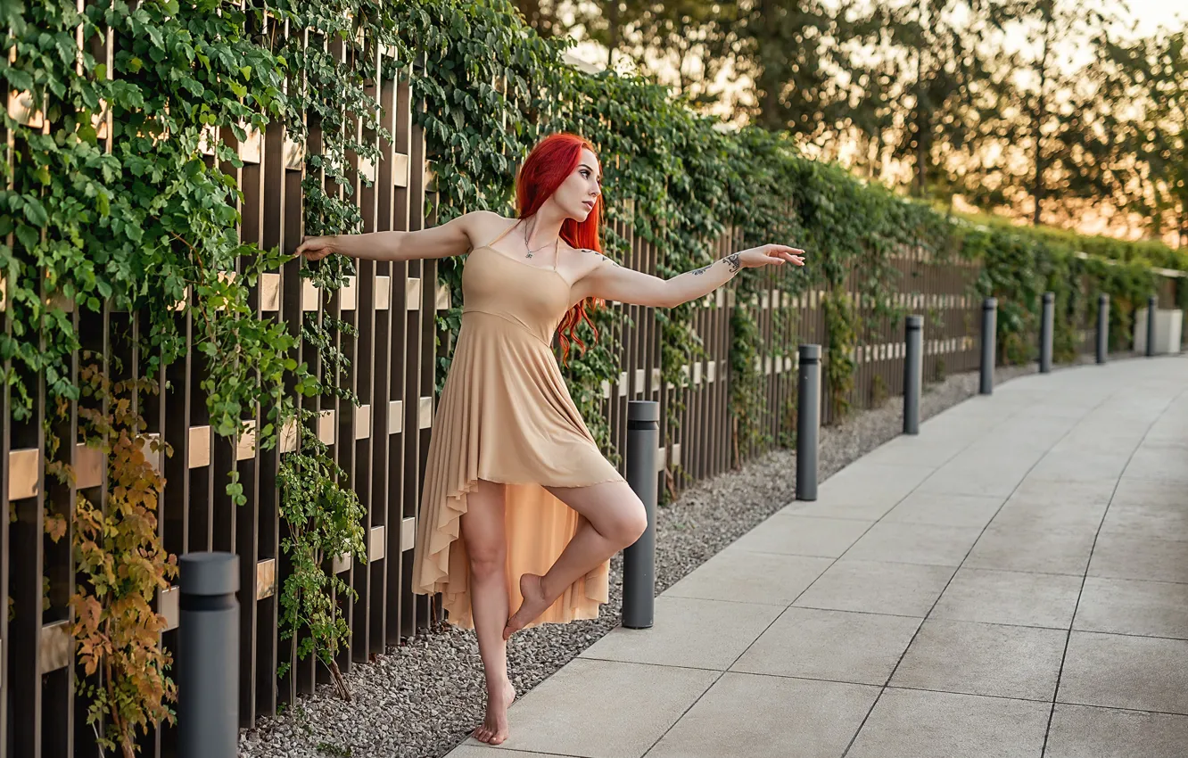 Фото обои model, pretty, dance, redhead, Георгий Дьяков