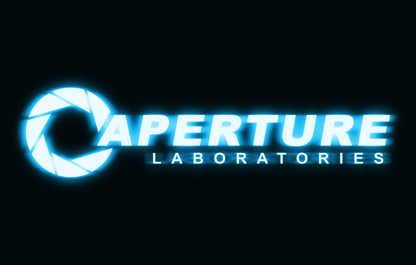 Фото обои логотип, неон, logo, portal 2, aperture, портал 2, laboratories