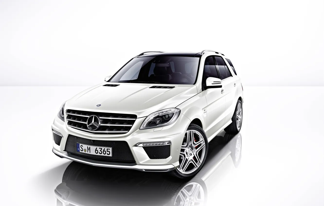 Фото обои белый, Мерседес, джип, Mercedes, AMG, ML 6.3 AMG