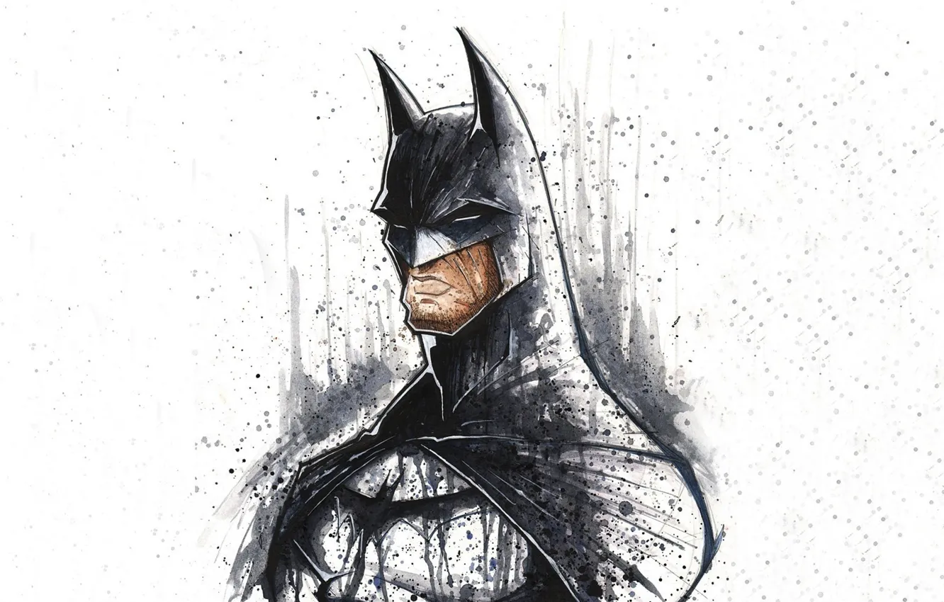 Фото обои batman, art, minimalistic, dc comics, artwork, superheroes, white background