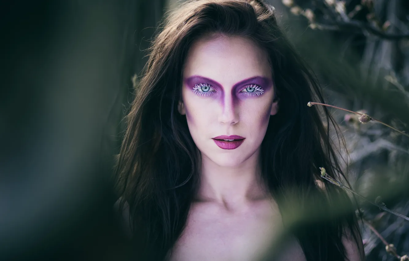 Фото обои взгляд, лицо, модель, макияж, Julia