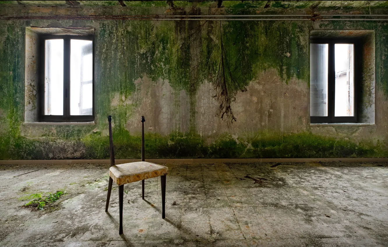 Фото обои комната, окно, стул, натурализм