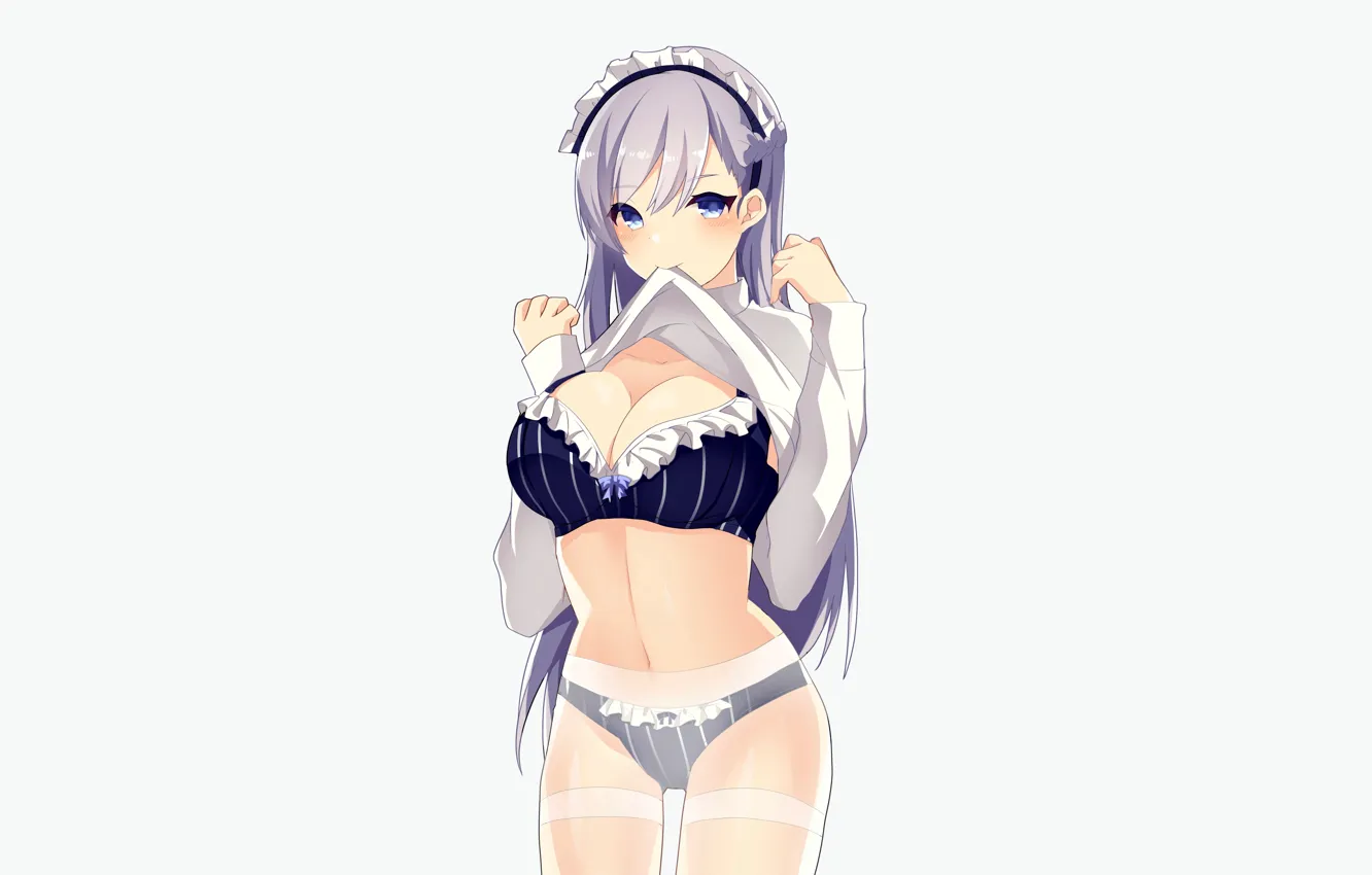 Фото обои girl, sexy, lingerie, pantsu, bra, cleavage, panties, long hair