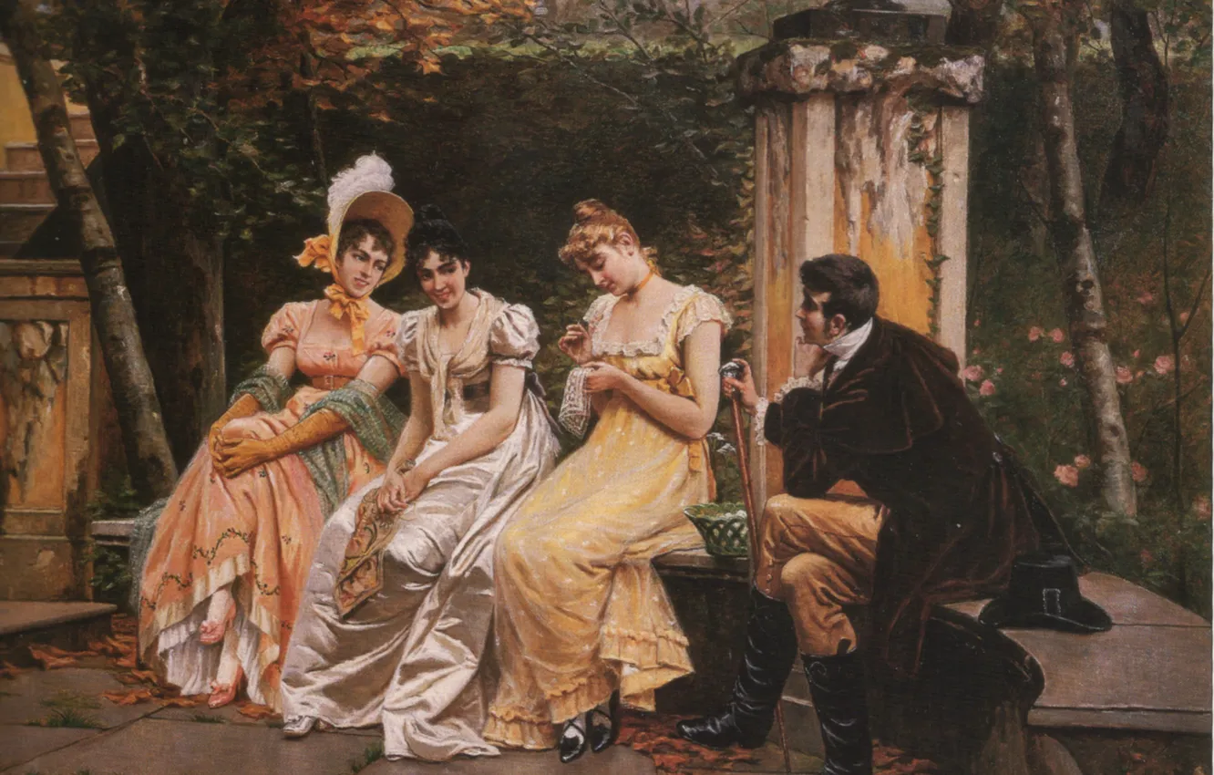 Фото обои парень и три дамы, BGiuliano, The Suitor