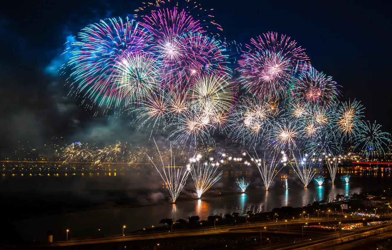 Фото обои new year, china, fireworks