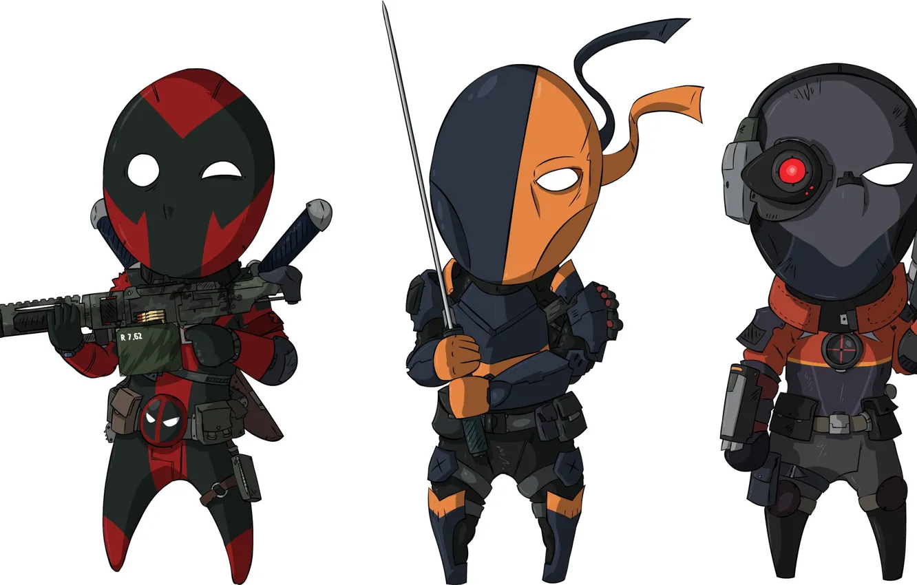 Фото обои Пистолет, Меч, Deadpool, Marvel, Дэдпул, DC Comics, Wade Wilson, Deadshot
