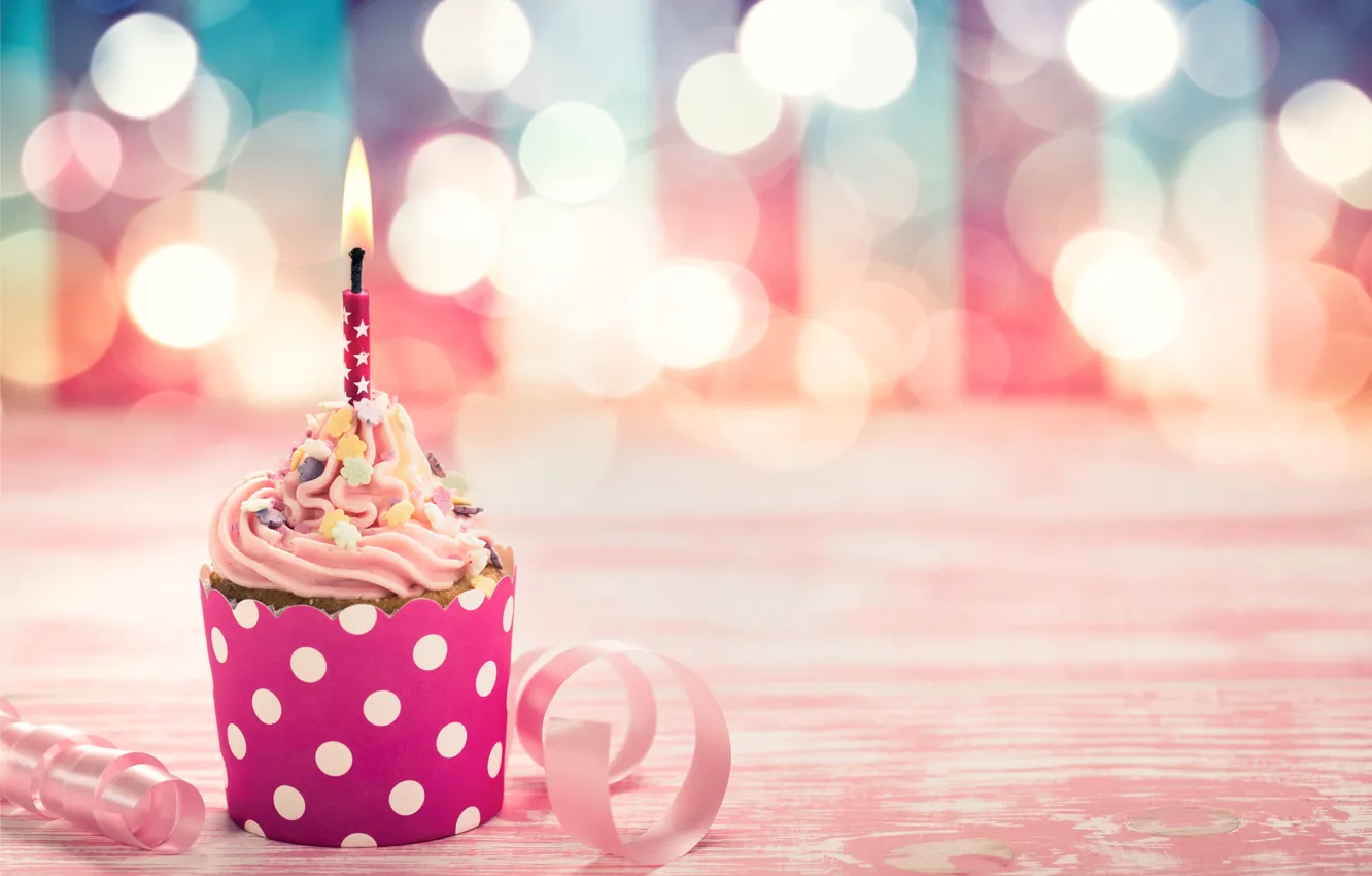 Фото обои свечи, торт, cake, Happy Birthday, cupcake, celebration, decoration, candle