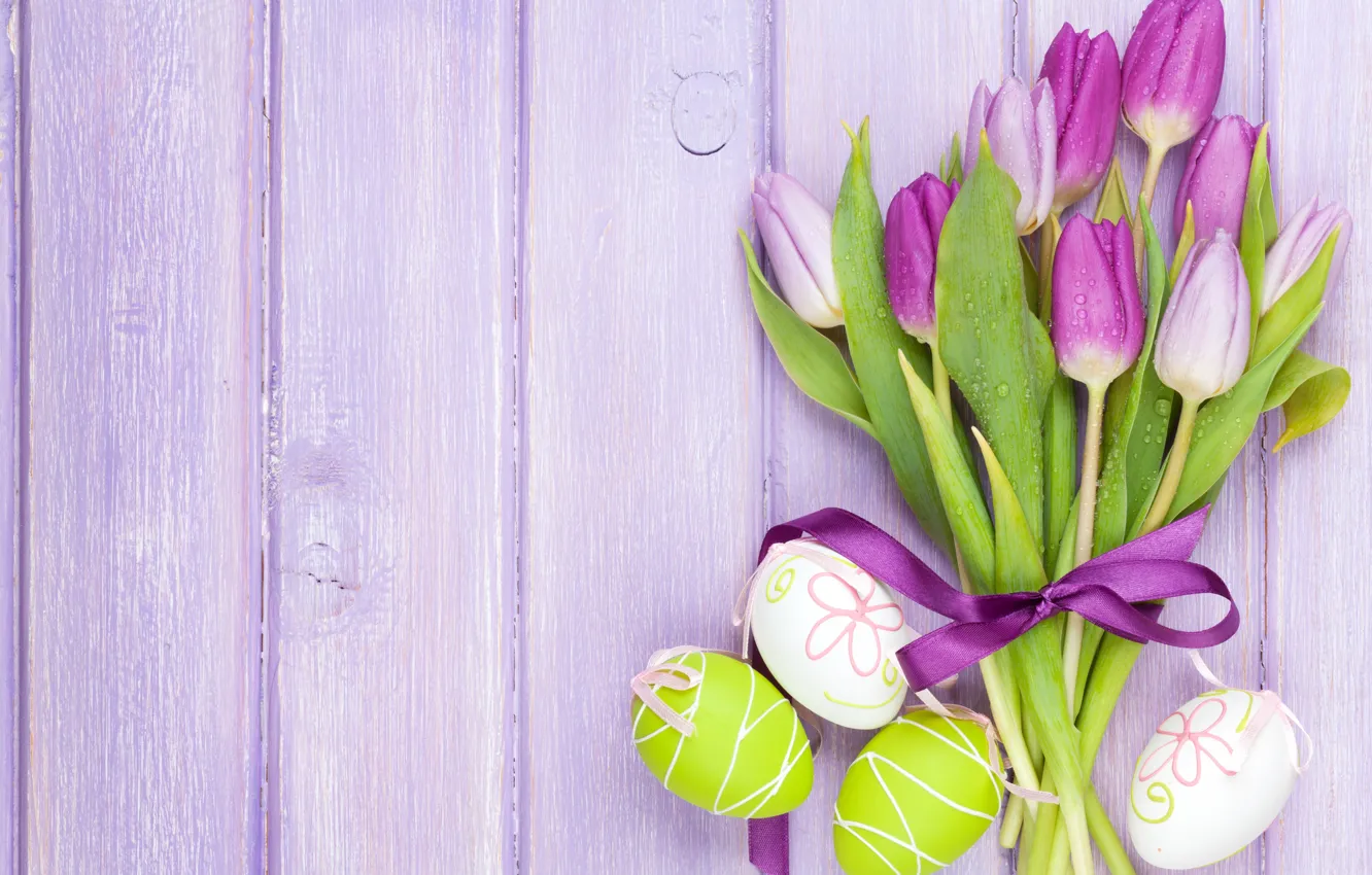 Фото обои цветы, яйца, Пасха, тюльпаны, flowers, tulips, spring, Easter