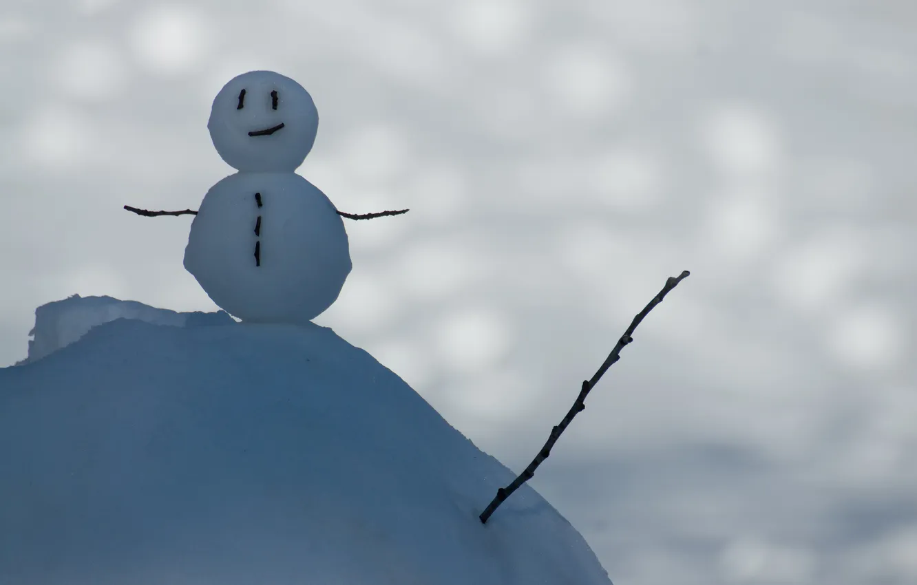 Фото обои снег, блики, снеговик, © Ben Torode