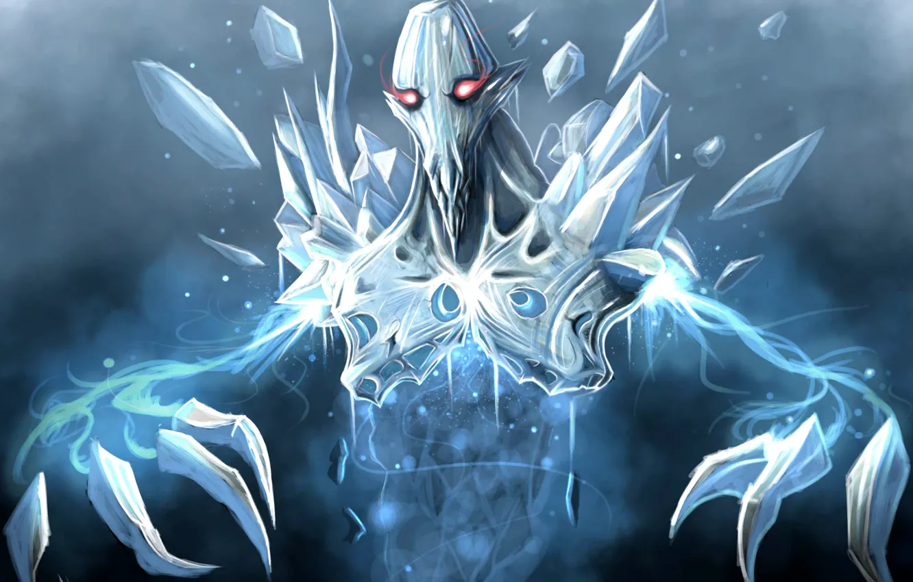 Фото обои лёд, арт, красные глаза, Dota 2, Ancient Apparition, MrScrake