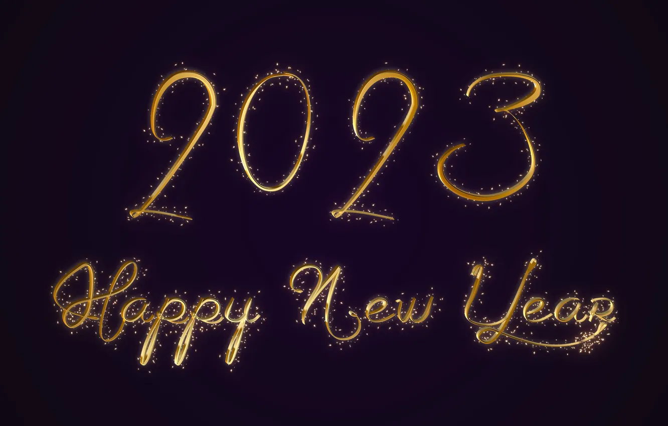 Фото обои золото, Новый Год, цифры, golden, happy, New Year, glitter, design by Marika