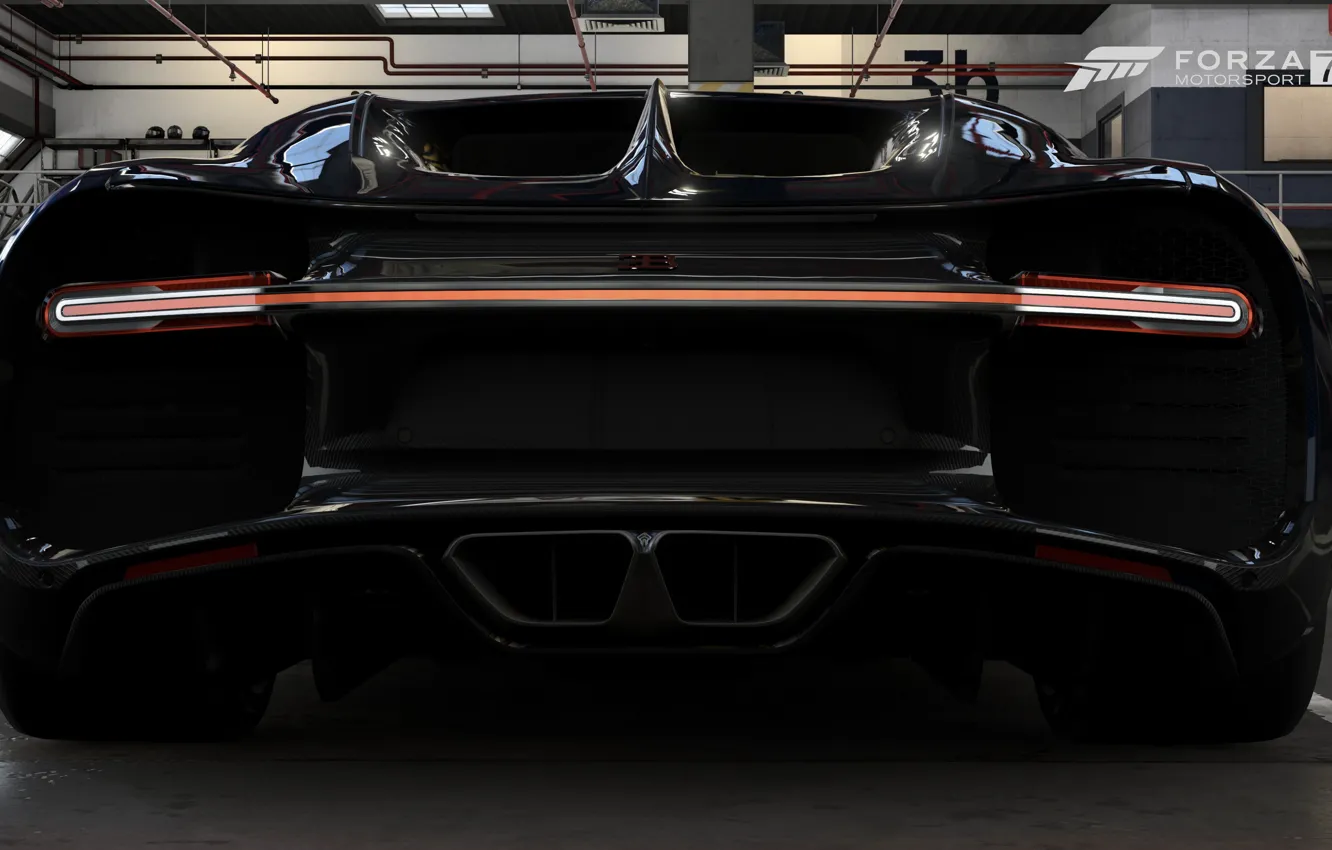 Фото обои HDR, Bugatti, Game, Garage, FM7, UHD, Chiron, Forza Motorsport 7