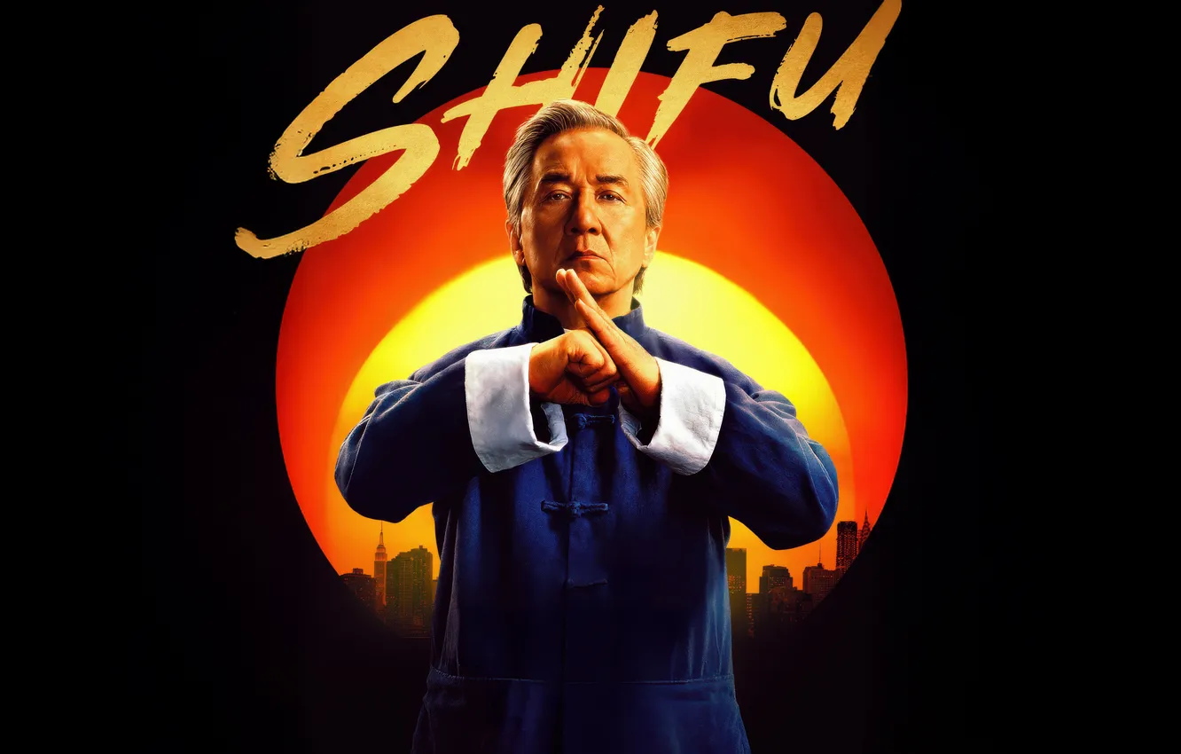 Фото обои арт, черный фон, постер, Джеки Чан, Jackie Chan, Karate Kid: Legends, Каратэ-пацан: Легенды