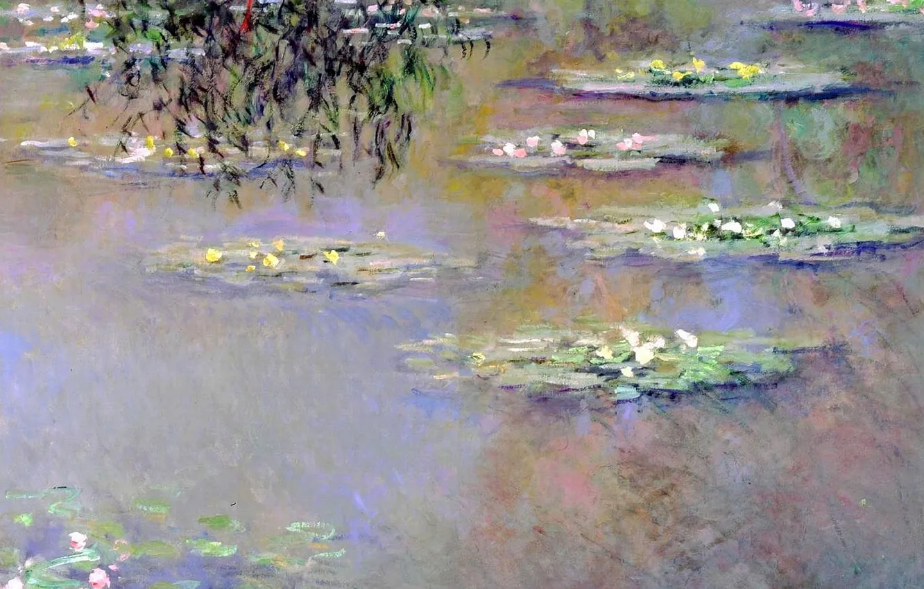 Фото обои пейзаж, картина, Клод Моне, Водные Лилии