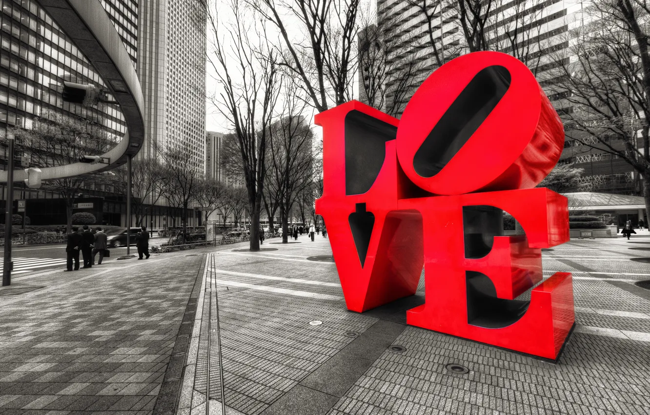 Фото обои парк, проспект, Love, Пенсильвания, Pennsylvania, Philadelphia, plaza, Robert Indiana