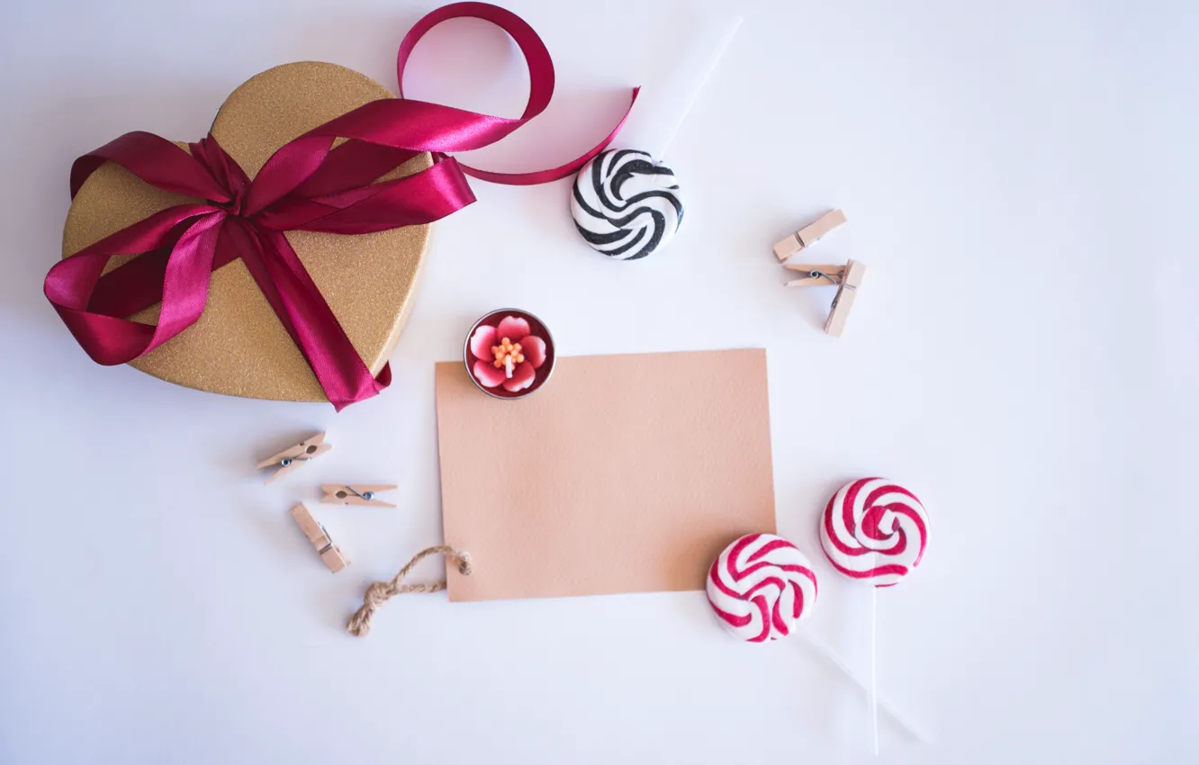 Фото обои праздник, подарок, Love, heart, Valentine's Day, candy, gifts