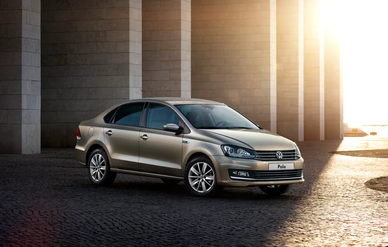 Фото обои Volkswagen, седан, фольксваген, Sedan, Polo, поло, 2015, Typ 6R