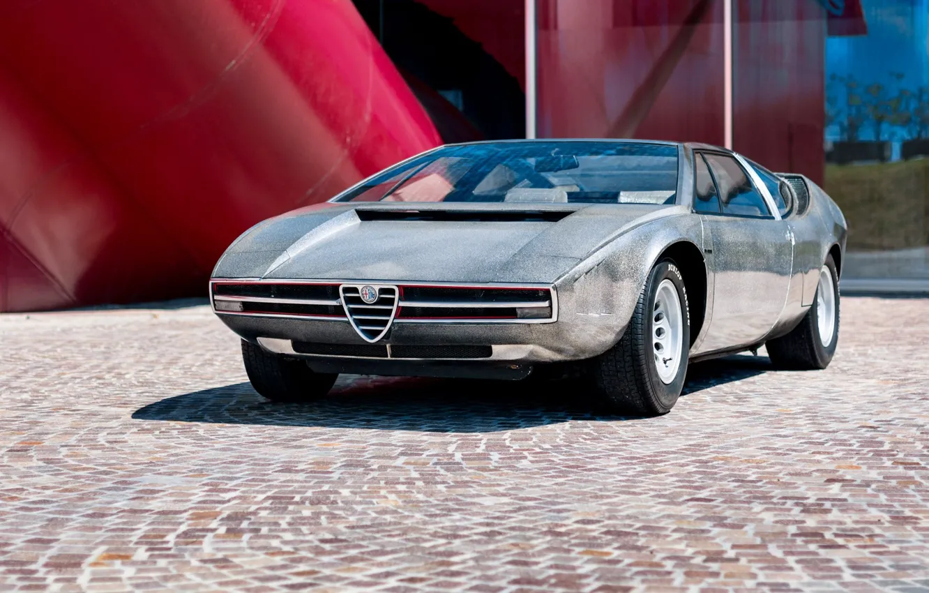Фото обои 1969, Alfa Romeo, Italdesign, Giugiaro, front view, Tipo 33, Alfa Romeo Iguana