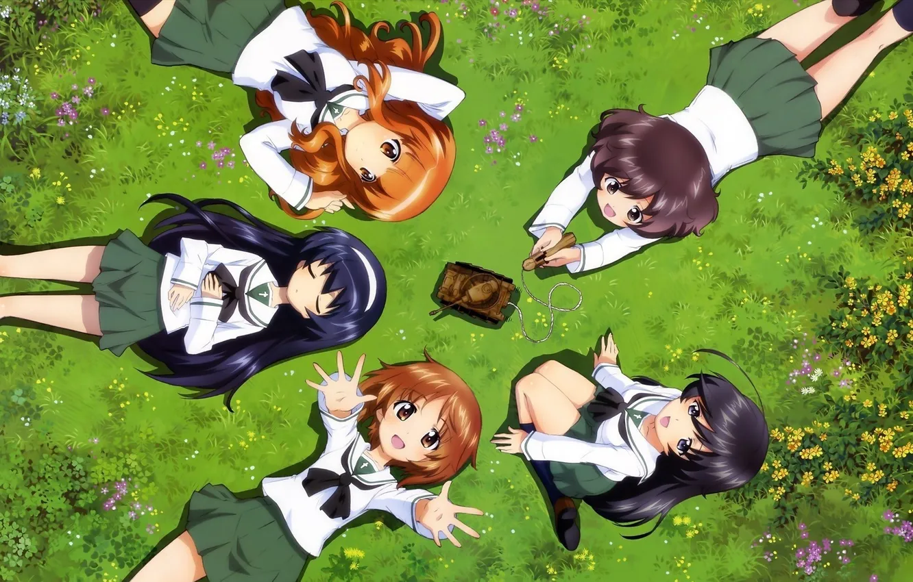 Фото обои Girls und Panzer, Akiyama Yukari, Nishizumi Miho