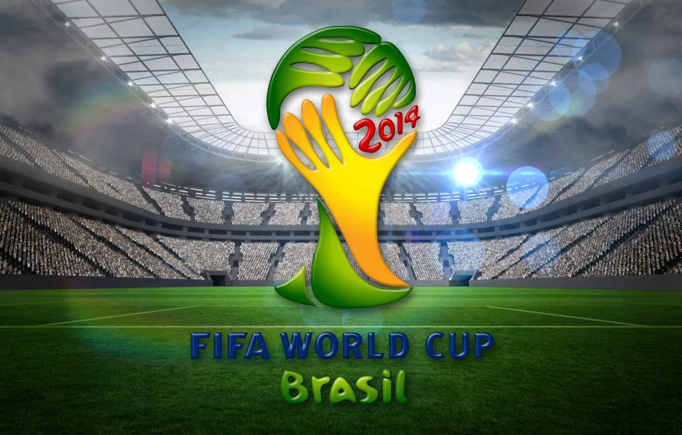 Фото обои stadium, football, flag, World Cup, Brasil, FIFA, 2014