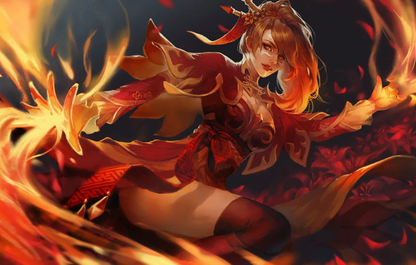 Фото обои игры, dota 2, Lina