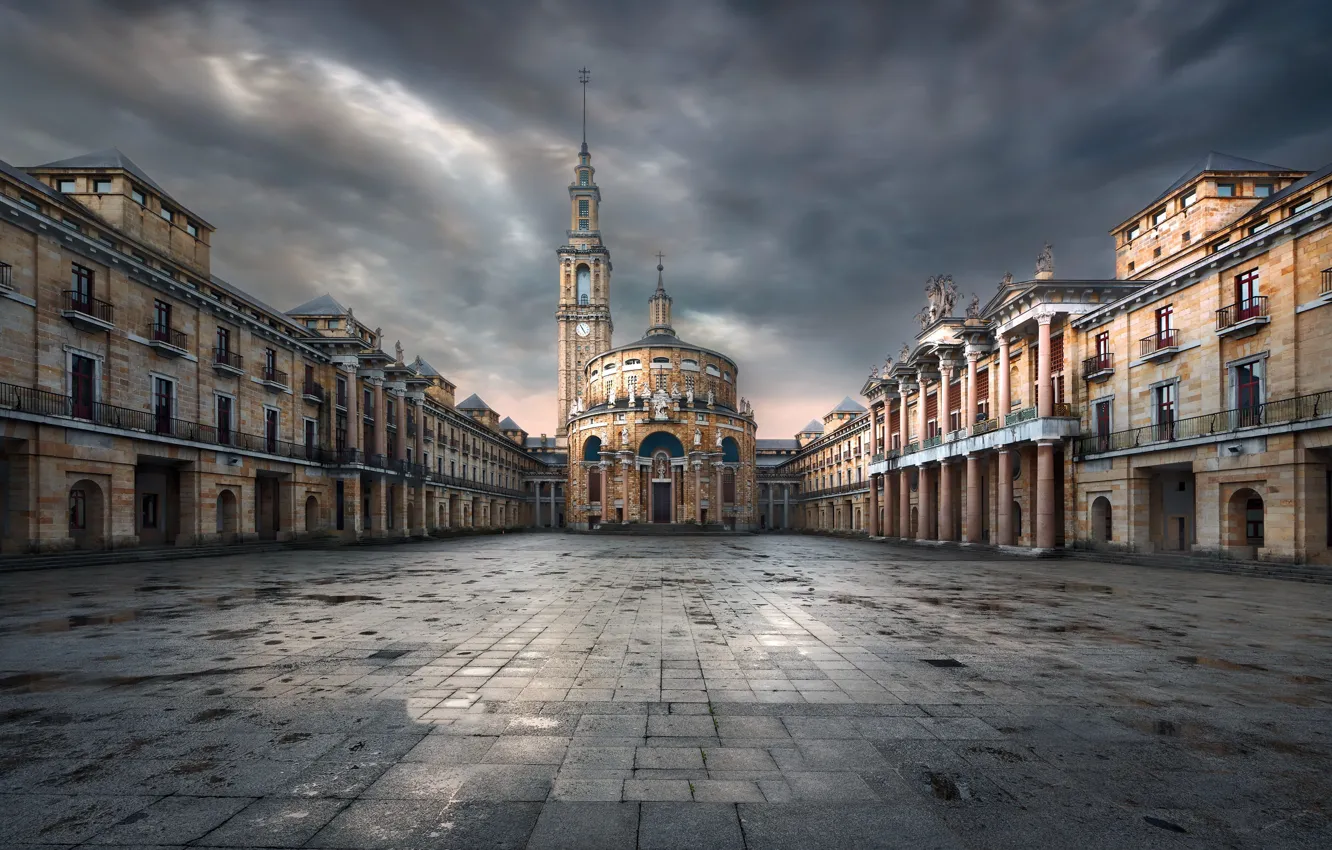 Фото обои Астурия, Хихон, Universidad Laboral de Gijón, Архитектурный стиль-Neo-Herrerian